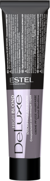 113 Краска-уход De Luxe, пепельно-золотистый блондин ультра (High blond) (60мл)